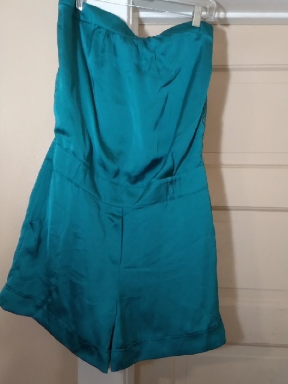 The Limited Teal Strapless Romper